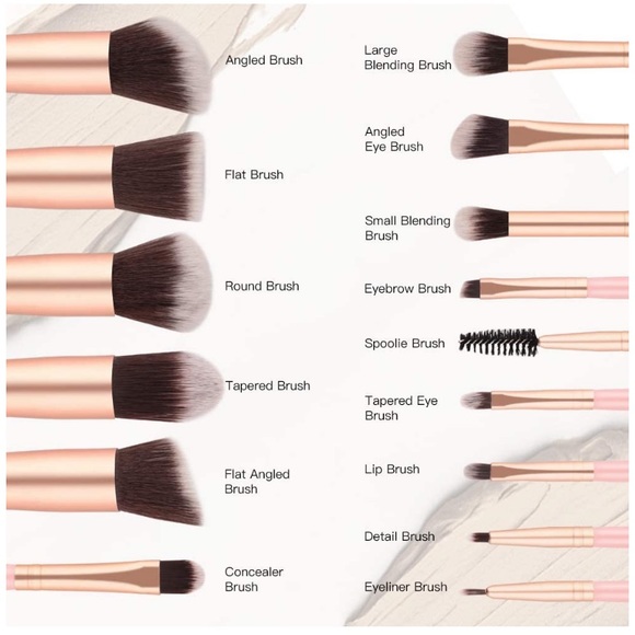 PINK Makeup pro brush set 14 pieces NEW - Picture 3 of 6